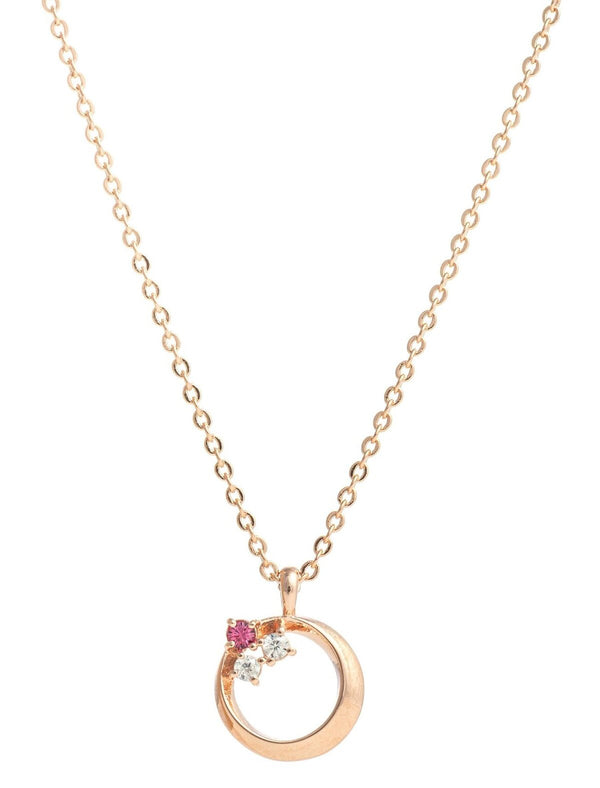 Necklace pendant in rose gold plating with rose crystals  from Forest Jewelry singapore