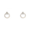 a pair of round rhodium plated earrings with clear crystals made from swaroviski elements from Forest Jewelry singapore