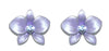 a pair of purple dendrobium orchid stud earrings in rhodium plating white background from forest jewelry singapore