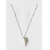 leaf pendant with crystals on card in rhodium plating from forest jewelry