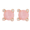 Rose Gold Rose Quartz semi-precious gemstone earrings. Nickel Free, hypoallergenic studs by Forest Jewelry Singapore.