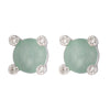 Shiny Silver Amazonite semi-precious gemstone earrings. Nickel Free, hypoallergenic studs by Forest Jewelry Singapore.