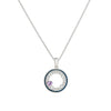 necklace pendant with Single Light Lavender Crystal made with swarovski elements in rhodium plating from forest jewelry singapore