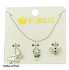 Jewelry charm set with chain on a 'FOREST' branded card.