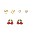 Cherry Bloom Trio Earring Set YGE-Multi-F10M-CZ