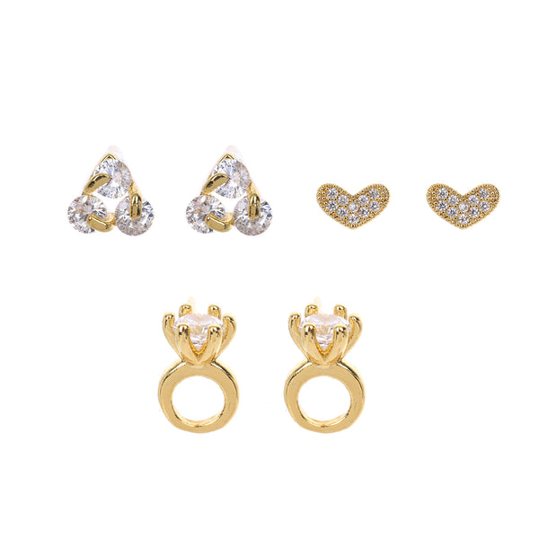 Eternal Love Trio Earring Set YGE-MULTI-F11M-CZ