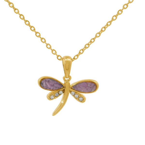 Dragonfly Pendant with Semi-Precious Stone Phosphosiderite RP-F316-Phosphosiderite, YGP-F316A-Phosphosiderite