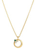 Necklace pendant in yellow gold plating with emerald crystals made with swarovski elements from Forest Jewelry singapore