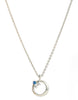 Necklace pendant in rhodium plating with sapphire crystals made with swarovski elements from Forest Jewelry singapore