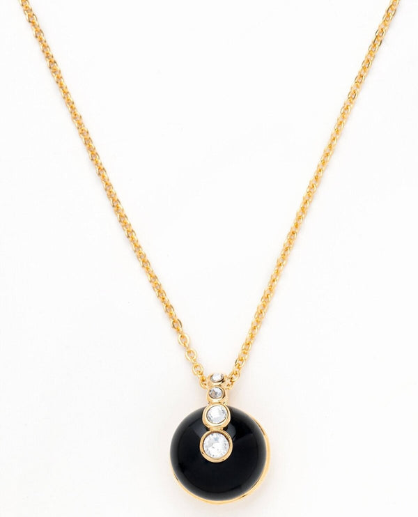 necklace pendant in yellow plating with black onyx semi precious gemstone from forest jewelry singapore