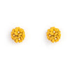 a pair of dainty yellow gold plated flower bouquet earrings in mustard yellow from forest jewelry singapore