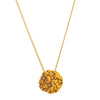 dainty necklace pendant in yellow gold plating with flower bouquet in mustard yellow from forest jewelry singapore