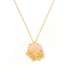 necklace pendant in pink with gold plated water primrose flowers from forest jewelry singapore