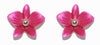 a pair of petite rose pink dendrobium orchid stud earrings in rose gold plating from forest jewelry singapore