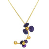 necklace pendant in yellow gold plating with aubergine purple flower petals from Forest Jewelry singapore