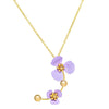 necklace pendant in yellow gold plating with lavender flower petals from Forest Jewelry singapore