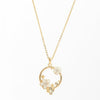 necklace pendant with jasmine petals made from mother of pearl in yellow gold plating from forest jewelry singapore