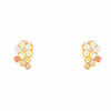a pair of jasmine earrings with petals made from mother of pearls in rose gold plating from forest jewelry singapore