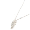 leaf pendant with crystals in rhodium plating from forest jewelry
