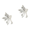 a pair of rosin rose floral stud earrings in rhodium plating from forest jewelry singapore