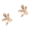 a pair of rosin rose floral stud earrings in rose gold plating from forest jewelry singapore