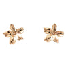 a pair of rosin rose floral stud earrings in rose gold plating from forest jewelry singapore