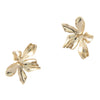 a pair of rosin rose floral stud earrings in yellow gold plating from forest jewelry singapore