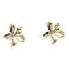 a pair of rosin rose floral stud earrings in yellow gold plating from forest jewelry singapore