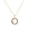 necklace pendant with Single Light Rose Crystal made with swarovski elements in Rose Gold Plating from forest jewelry singapore 