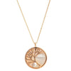 necklace pendant with tree and mother of pearl in rose gold plating from forest jewelry singapore