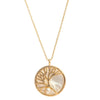 necklace pendant with tree and mother of pearl in yellow gold plating from forest jewelry singapore