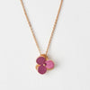necklace pendant with viola plum flower petal in rose gold plating from forest jewelry singapore