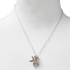 Flower necklace pendant in silver plating on mannequin display from Forest Jewelry singapore