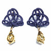 weavee earrings in violet purple with gold plated baroque nuggets from forest jewelry